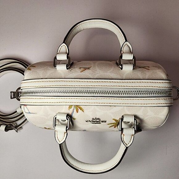NWT COACH CK164 Rowan Satchel Signature Canvas Hula Hawaiian Print - Picture 3 of 8